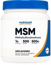 Polvere di MSM puro Nutricost 500 grammi (metilsulfonilmetano)