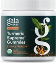 Gaia Herbs Turmeric Supreme Extra Strength Gummies - Supporta il rilievo di gonfiaggio per aiutare a mantenere uno stile di vita attivo - Lemon Ginger Flavor - 120 Vegan Organic Gummies (40-Day Supply)