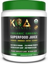 Greens Superfood Juice Powder - USDA Organic Super Greens Polvere con Spirulina, Chlorella, Matcha, erba di grano, enzimi digestivi e probiotici - Chocolate Flavor -30 Serv