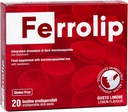 Ferrolip Iron Supplemento per donne, uomini e bambini (20 Sacchetti solubili aromatizzati al limone) - Comfort gastronomico e nessun gusto metallico - Vegan e Gluten Free