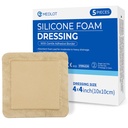 Vestito in schiuma di silicone molto resistente, 4"x 4" (2,5"x2,5" Pad), 5 Contenitore, Vestito in tessuto adadesivo birilico sterile, Cuscinetti per letto, Bandage per la cura del tessuto di Ulcers, Altamente assorbente, Impermeabile
