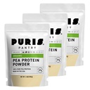 PURIS Organic Pea Protein Powder – USDA Organic Vegan Protein | 27g Plant Protein Per Serve | Non-GMO Gluten-Free Soy-Free | Clean Label | Sapore liscio | 2 lb (3 Pack)