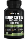 Quercetin + Bromelain 1,300mg – Quercetin: 95% - Altamente purificato e altamente biodisponibile Plus Bromelain 2.400 GDU/g - Made in USA | 120 Caps