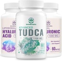 Integratori del fegato di TUDCA 1100mg e dell'acido ialuronico liposomico Supplementi 1000mg, supplemento di biodisponibilità elevata (pacchetto di 3)