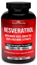 Integratore di resveratrolo - 1400mg Formula ad alta resistenza con estratto di semi di uva, Estratto di tè verde, Estratto di vino rosso - 60 capsule di verdure