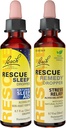 RESCUE Stress Rilievo & Sleep Support Bundle, Non-Alcohol Formulas, Bach Remedy Dropper 20mL 2-Pack Sleep Dropper 20mL, Omeopatico Flower Essences