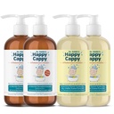 Happy Cappy Daily Medicated Shampoo e Body Wash Bundle - Baby Dandruff Shampoo, Aiuta Cradle Cap e Dermatite Seborrheic, Riduce Redness, Dermatologist Tested, Fragrance-Free - 4 pezzi