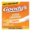 Polvere di sollievo del dolore di Goody, polvere di mal di testa ad alta resistenza arancio fresco, 24 ct (pacchetto di 1)