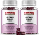 L Glutamina 1000mg Gummies - Muscolo Rilievo & Supporto immunitario, Aminoacido Supplemento con Magnesio Glycinate, Vegan & Non-GMO, Gluten Free (120 conteggio)