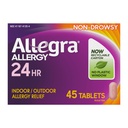 Allegra Adulto 24-ore allergia pantofole di sollievo, Non-Drowsy Indoor e all'aperto medicina dell'allergia, 180 mg Fexofenadine HCI Antihistamine Pillola, 45-Paese