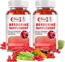 Zucchero-Free Berberine Supplemento Gummies, Berberina originale HCL con Ceylon Cinnamon, Quercetin, Multivitamin, Supporto Immune & Gastrointestinal Funzione & Metabolismo per le donne & uomini