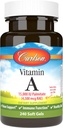 Carlson - Vitamina A, 15000 IU Palmitate (4500 mcg RAE), Vision Health, Healthy Skin, 240 Softgels