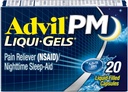 Advil PM Liqui-Gels Pain Reliever e Nighttime Sleep Aid, Medicina del dolore con Ibuprofene per il sollievo dal dolore e Difenidramina HCL per un aiuto al sonno - 20 capsule riempite liquide - Torna al College