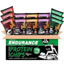 Proteine di Endurance Naturale Chips - Low Carb Chips, Spuntino ad alta proteina, Proteine Vegan con Olio di Avocado, Proteine 14g Per Bag, Senza Glutine, Nacho, BBQ, Chili, Torta di compleanno, Originale - Varietà Pack, 1.38 oz Bags (Pack of 12)