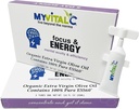 MyVitalC Focus & Energy Supplement - Pure ESS60 in Olio Extra Vergine di Oliva Biologico - Alimentazione 30 giorni 150 ML - Confezione da 6
