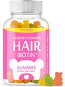Capelli Biotin Gummies Vitamine 10000mcg - Integratore Biotina per Sani, Più Forte, Bellissimi Capelli & Unghie, Non OGM, Masticabile Vegan Hair Gummies per Donne & Uomini - 60 Gummy