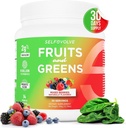 Frutti e verdi polvere probiotica organica: 30 Serve per uomini e donne. Vegan con 10 miliardi di CFU, Spirulina, Kale, Spinach, Chlorella, Elderberry, Enzimi digestivi - Probiotici