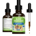 Pet Wellbeing Blood Sugar Gold Dogs - Supporto per lo zucchero nel sangue olistico, Pancreas & Liver Health, Gymnema, Fenugreek & Devil’s Club - NASC Certified & Vet-Formulated - 2 oz Liquid