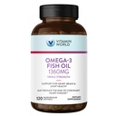 Vitamina Mondo Tripla Forza Omega 3 Fish Oil 1360 mg Supplemento, 950 mg Omega-3 acidi grassi attivi con EPA & DHA, Supporta il cuore, cervello & salute comune, senza glutine, 120 Softgels, 4 mesi di alimentazione