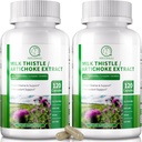 Detox & riparazione 120 capsule, 16-in-1 Herbal Liver Support Supplemento con latte Thistle, Artichoke, L-Ergothioneine, Turnjube Dandelion Extract for Liver Renew & Antioxidant (2 Pack )