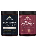 Antica Nutrition Bone Broth Protein Powder, Pure, 20 Serve + Multi Collagen Protein Powder, Non aromaed, 45 Serve