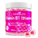 Vitamina B1 Gummies Chewable Thiamine 500mg & Vitamina B3 & Vitamina C, Sugar Free - Non OGM,Vegan,Natural Peach Flavor - Thiamine B1 Supplemento per adulti & bambini