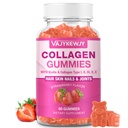 Vegan Collagen Gummies per le donne e gli uomini - con Biotina, Vitamina C, & Zinc per la radiazione della pelle, Crescita dei capelli, Chiodi forti, & Supporto congiunto, 60 Conte