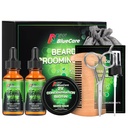 Kit di cura del cuscinetto - Contiene (1) ciascuno degli oli del cuscinetto (Sandalwood & Unscented), Biotin Beard Crescita Balm, Comb e Forbici per Grooming e Trimming - Cuscinetto Cura papà Regali per gli uomini Lui papà Marito