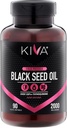 Kiva Black Seed Oil Softgel Capsule - Pressed a freddo (2000mg), 2%+ Alto Thymoquinone (TQ), 100% Turco Nigella Sativa Seed Oil, 90 Vegan Softgels