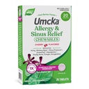 Allergy+Sinus Relief Chewables, Umcka, Sneezing*, Runny Nose*, Headache*, Cough, Congestion, No Phenylephrine, Non-Drowsy, Cherry Flavored, 20 Chewable Tablets (Packaging May Vary)
