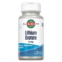 KAL Lithium Orotate 5mg | Basso Servo di Chelated Lithium Orotate per Biodisponibilità & Mood Support | in Organic Rice Bran Extract Base | 60 VegCaps