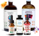 LIQUIDHEALTH Ultimate Bariatric Liquid Vitamin Supplement Bundle - Multivitaminico bararico giornaliero con ferro, calcio, magnesio, vitamina D3 Vegan & Organic B12 - Chirurgia baratrica deve avere, USA Made