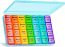 XL Large Weekly Pill Organizer 4 volte al giorno, 7-Day Pill Boxs and Organizer AM PM, Big Compartments Pill Case, Organizzatore mensile 28 giorni Dispenser per olio di pesce