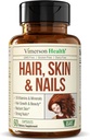 Biotin Hair, Skin & Nails Vitamine per Donne & Uomini. Include vitamina C per sostenere il collagene. Integratori per capelli forti, pelle radiante e crescita delle unghie. Biotin & Folate Supplemento per le donne. 60 capsule