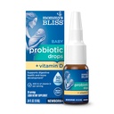 Bliss Baby Probiotics + Vitamina D Gocce, Supporta la salute digestiva e la funzione immunitaria*, 400IU Vitamin D , Supporta lo sviluppo di uno*, Neonati+, Senza aroma, 0.34 Fl Oz (30 Serve)
