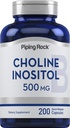 Piping Rock Choline Integratori di Inositol | 500mg | 200 Capsule | Choline Bitartrate & Myo-Inositol | Non-GMO, Gluten Free