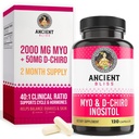 Antica Bliss Myo & D-Chiro Inositol Supplemento, da 40 a 1 Ratio, aiuta in funzione ovarica Supporto per le donne, vitamina B8 aiuta a regolare ciclo mestruale, 2050mg per porzione, 120 capsule vegane