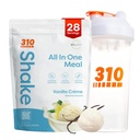 310 Nutrition All-in-One Meal Sostituzione Shake Polvere w/Shaker Cup Starter Kit - High Protein Fiber Rich Vegan Superfood Blend - Sugar-Free, Keto & Paleo Friendly, Carb basso - Vanilla Creme 28 srv