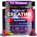 Creatina Monoidrato Gummies 6500mg per Serve per Uomini & Donne - 120 Gummies X5 Forza Zucchero Free Chewable Creatina per Muscle Builder, Forza Muscolare, Pre-allenamento Supplemento (Blueberry)