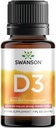 Swanson Vitamin D3 Liquid Drops 400 Iu (50 mcg) 1 fl Ounce (29,6 ml) Liquido