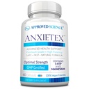 Approvato Scienza Anxietex - Calma e Rilassamento - L-teanina e Magnesio - 60 capsule - Vegan Friendly - 3 mesi di fornitura