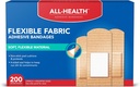 All Health Adhesive Fabric Bandages, 200 Count Assorted Sizes | Morbido, Materiale flessibile | Protezione per il primo soccorso e la cura del tessuto