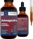 HERBANA MANUFACTURING Ashwagandha Liquid Drops Extract - Muscle Recovery Tincture - Withania Somnifera Drops - Alta potenza