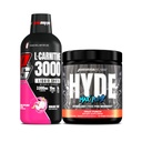 PROSUPPS L-Carnitina 3000 Stimulant Free Liquid Shots (Dragon Fruit) e Hyde Max Pump Pre Workout per uomini e donne (Fruit Punch) Bundle