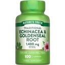 La verità della natura Echinacea Goldenseal Capsule | 1400mg | 100 Count | Vegan, Non-GMO & Gluten Supplemento gratuito | Herbal Support Complex