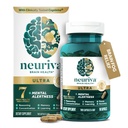 NEURIVA Ultra Decaffeinato supplemento di cervello nootropico testato clinicamente per l'Alertness mentale, Memoria, Focus & Concentration, Cognivive, Neurofactor, Phosphatidylserine, Vitamine B6 B12, 60 capsule