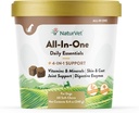 NaturVet All-in-One Dog Supplement - per il supporto congiunto, la digestione, la pelle, la cura dei cappotti – Cane Multivitaminici con minerali, Omega-3, 6, 9 – Vitamine senza grano per cani – 60 Soft Chews