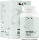 mars di GHC Beard Biotin, promuove la crescita del cuscinetto più forte e più spesso, alimentato con vitamina A, vitamina E, vitamina B7, cheratina e aminoacidi | 100% Vegan 60 conteggio (pacchetto di 1)
