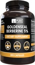 PURE ORIGINAL INGREDIENTI Berberina d'oro senza riempitivi di magnesio o di riso, sempre puri, verificati in laboratorio (365 conte)