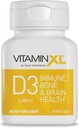 OmegaXL VitaminXL D3 Alta potenza Vitamina giornaliera D 5000 IU 125mcg Integratore di supporto immunitario - promuove la funzione muscolare sana e le ossa forti - Non OGM, senza glutine - 30 Softgels